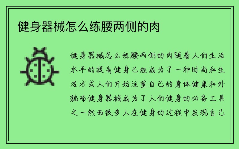 健身器械怎么练腰两侧的肉